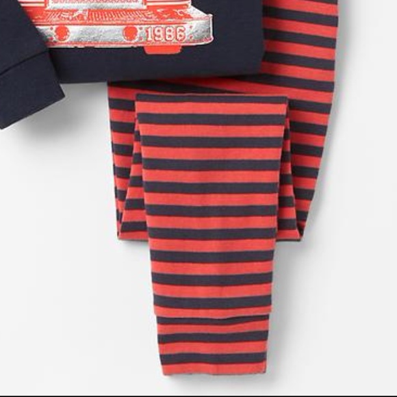 GAP Pajamas Nwt Baby Gap Firetruck Pajamas Navy Blue Red Poshmark
